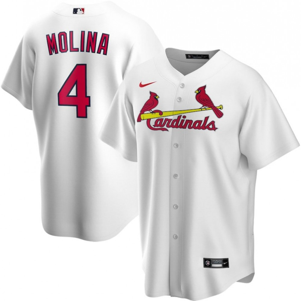 Men's St. Louis Cardinals Yadier Molina #4 White Home 2020 Jersey-Pro Kit Vault | Brand New 26/27 Sports Jerseys